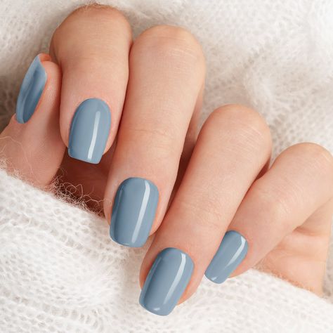 Elevate your wedding look with these romantic Dusty Blue nail wraps. The soft, dreamy hue adds a touch of elegance and complements any bridal style.  Easy to apply and long-lasting, these nail wraps offer a salon-quality finish without the hassle, perfect for your special day or any occasion. Wedding Nails For Blue Dress, Bridesmaid Nails Blue Dress, Steel Blue Nails Wedding, Bridal Nails With Blue, Dusty Blue Bridesmaid Nails, Wedding Nails For Bride Dusty Blue, Dusty Blue And White Nails, Nail Ideas For Navy Blue Dress, Dusty Blue Nail Ideas