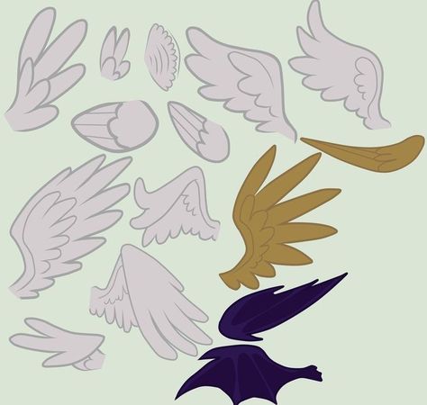 Flying Poses Drawing, Wings Template, Pegasus Wings, Pony Creator, Oc Design, Wings Drawing, Siluete Umane, My Little Pony Comic, Animale Rare