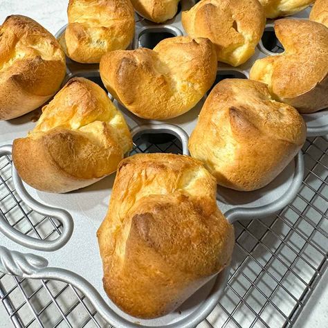 Mini Popovers Recipe, Small Batch Popovers, Martha Stewart Popovers, Savory Popovers, Mini Popovers, Mini Focaccia, Cookie Brittle, Pistachio Cookie, Cranberry Pistachio Cookies