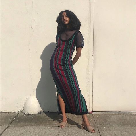 Shereen Mohammad on Instagram: “rehearsing my fall looks which will involve @31philliplim knitted maxi dress, every single day.  #31FallCapsule #31Tribe” Shirt Under Maxi Dress, Mesh Shirt Under Dress, Dress With Shirt Underneath, Shirt Under Dress, Maxi Dress Outfit Fall, Knitted Maxi Dress, Maxi Dress Outfit, Mesh Shirt, Statement Dress