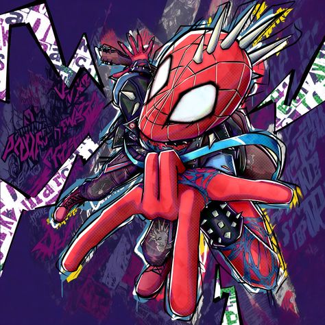 Spider Punk Tattoo, Spider Punk Comic, Spider Punk Art, Spider Punk Across The Spider Verse, Spider Punk Fanart, Spider Punk, Colorful Punk, Punk Collage, Punk Tattoo