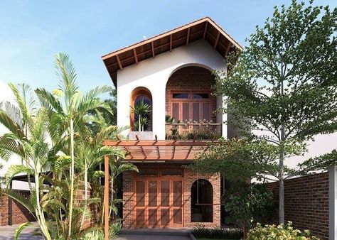 Mediteranian Home, Filipino House, Home Designs Exterior, Philippine Houses, Modern Tropical House, Casas The Sims 4, Modern Home Design, Narrow House, Architecture Model House