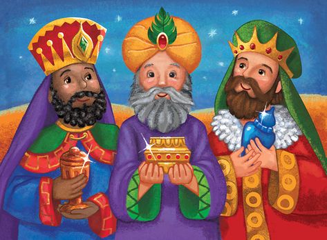 Wise Men Illustration, Three Kings Coloring Pages, 3 Wise Men Painting, Three Wise Men Coloring Page Free Printable, The Three Wise Men Illustration, Nativity Characters, Roi Mage, We Three Kings, Christmas Teaching