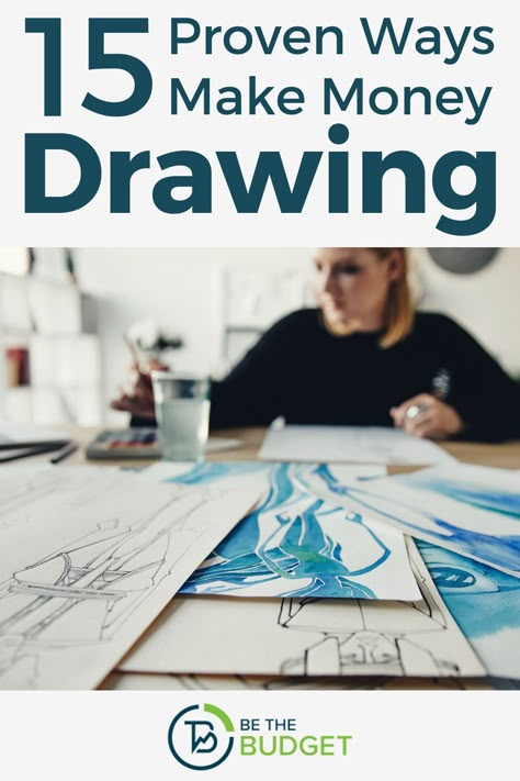 Check out these 15 proven ways to make money drawing! I never realized how many opportunities were out there to make money as an artist. #MakeMoneyDrawing Money Drawing, Attracting Money, Person Drawing, Drawing Pictures, Art Biz, Drawing Course, Money Making Jobs, Free Education, Social Media Jobs