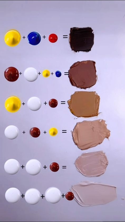 Painting With Paints, Acrylic Paint Painting, Skintone Palettes Mixing, How To Make Colours Paint, Skin Tone Paint Mixing, How To Mix Skin Tones In Acrylic, How To Make Skin Colour Paint, How To Make Skin Colour Acrylic Paint, Acrylic Paint Drawing