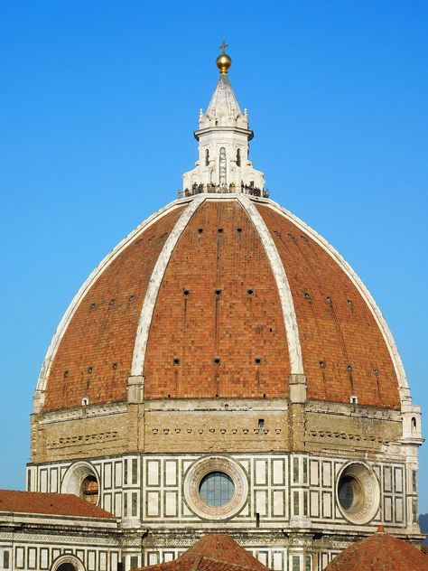 The Cupola of the Dome ~ Florence, the Cathedral of Santa Maria del Fiore ~ Source Own work, Author Fczarnowski Florence Dome, Filippo Brunelleschi, Florence Cathedral, Duomo Florence, Giorgio Vasari, Innovative Architecture, Water Tower, City Hall, Santa Maria