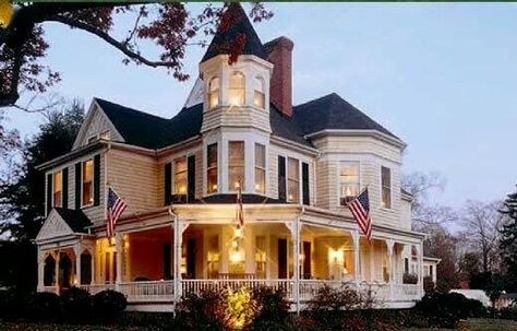 Corner porch Christiansburg Virginia, Best Bed And Breakfast, Victorian Style Homes, Victorian Architecture, Wrap Around Porch, The Porch, House Goals, Pretty House, Victorian Homes