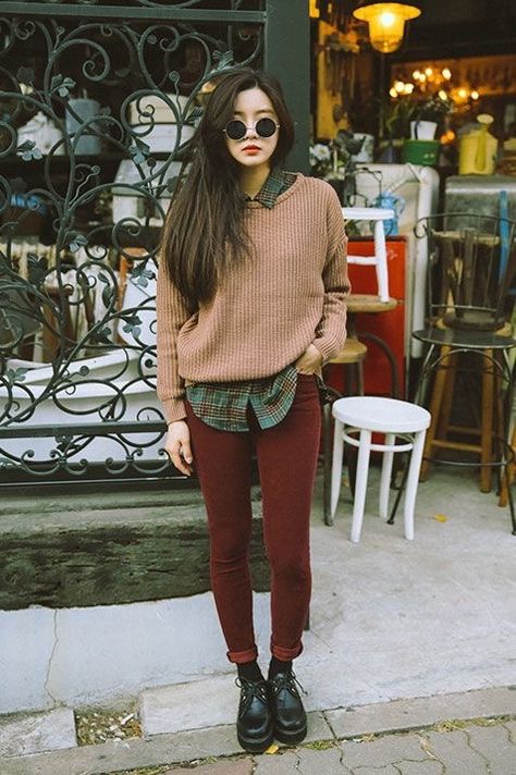 Hipster Girl Outfits, Hipster Outfits Winter, Cute Hipster Outfits, Winter Hipster, Pakaian Hipster, Hipster Aesthetic, Hipster Fall, Glasses Outfit, Mode Hipster