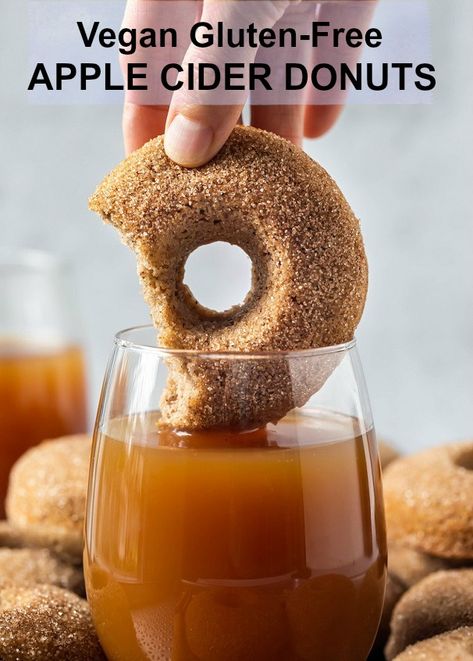 Vegan Apple Cider, Vegan Donut Recipe, Most Popular Desserts, Vegan Party, Cinnamon Sugar Donuts, Sugar Donut, Vegan Apple, Apple Pie Spice, Popular Desserts