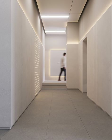 Elevator Lobby, Hotel Corridor, Corridor Design, Corridor Lighting, Clinic Interior Design, Spa Interior, Modern Office Design, Modern Architects, Lobby Design