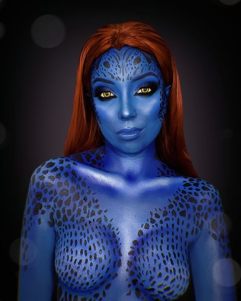 Mystique Makeup, Sonic Makeup, Mystique Costume, Paint Makeup, Hot Halloween, Hot Halloween Outfits, Face Paint Makeup, Female Hero, Halloween Costumes Makeup