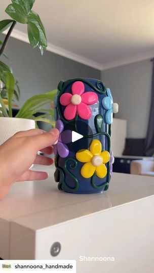 5.4K views · 156 reactions | Turn your empty jars into pretty and functional interior design objects with polymer clay! 🪴@shannoona_handmade has a full tutorial on her YouTube channel for you to follow 🎥#upcycling #art #handmade #jar #create #polymerclay #vase #sculpey #fimo #cernit #das #interiordesign #decor #flowers #clay | British Polymer Clay Guild | Tame Impala · Eventually Tame Impala Eventually, Polymer Clay Vase, Flowers Clay, Upcycling Art, Functional Interior, Clay Jar, Polymer Clay Kawaii, Empty Jar, Room Wall Painting