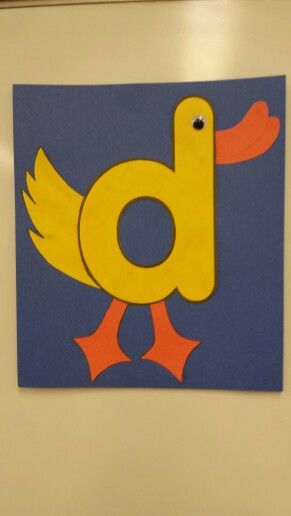 D is for Duck. D For Duck Craft, Lowercase D Craft, Crafts Infants, D Is For Duck, Letter D Activities, Kg Activities, Phonics Crafts, D Activities, Letter D Crafts