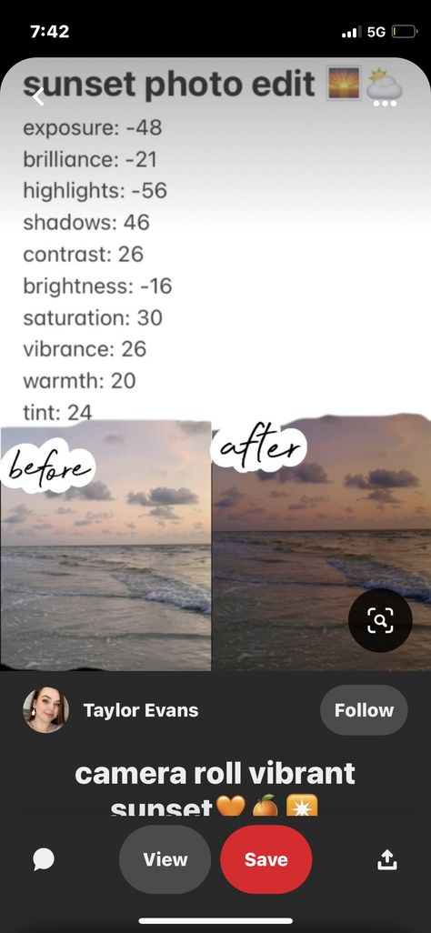 Sunset Exposure Settings, Soft Boy Aesthetic, Editing Techniques, Soft Boy, Photo Editing Techniques, Iphone Hacks, Sky Photos, Iphone Photos, Sunset Pictures