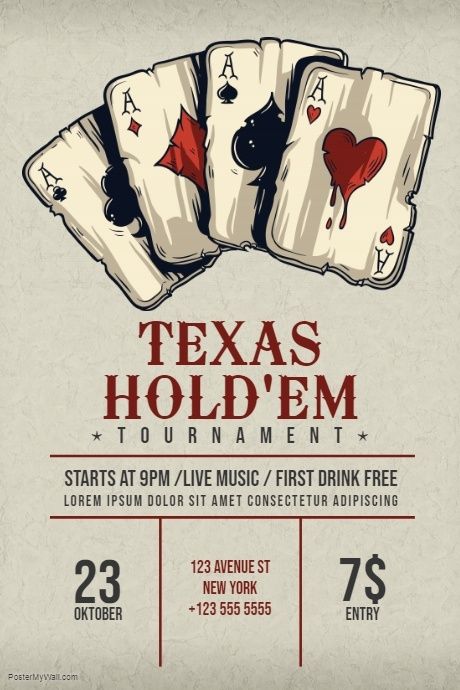 Texas Hold'em Poker Flyer template Casino Theme Party Outfit Dresses, Casino Film, Casino Theme Party Outfit, Casino Fashion, Casino Food, Casino Poster, Ems Logo, Games For Party, Texas Hold Em