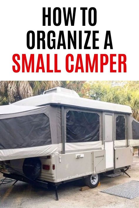 Small Pop Up Camper Storage Ideas, Storage For Pop Up Camper, Pop Up Camping Ideas, Pop Up Organization, Organize Pop Up Camper, Tent Camper Hacks, Pop Up Trailer Organization, Pop Up Camper Storage Hacks, Pop Up Camper Storage Ideas Space Saving