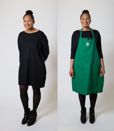 - Cosmopolitan.com Starbucks Dress Code, Barista Outfits, Working At Starbucks, Starbucks Barista, Black Halloween Dress, At Starbucks, Wear To Work Dress, Work Dress, Tennis Dress