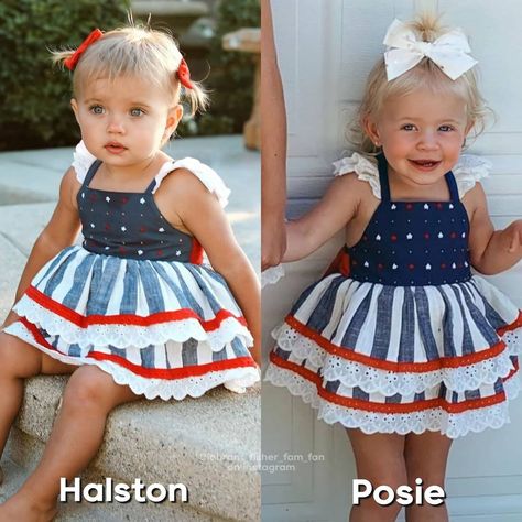 Fisher Family, Fisher Fam, Taytum And Oakley Fisher, Halston Blake Fisher Newborn, Everligh Labrant, Baby Maker, Halston Fisher And Posie Labrant, Taytum And Oakley, 4th Of July Dresses