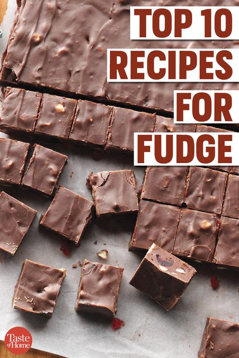 Fudge Business Ideas, Taste Of Home Fudge Recipes, Fudge Recipes With Cocoa Powder, Paula Dean Fudge Recipe, Fudge Gift Packaging Ideas, Millionaire Fudge Recipe, Taste Of Home Recipes Desserts, Best Fudge Recipes Ever, Types Of Fudge