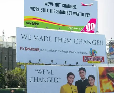 Funny ad placements Ambush Marketing, Kingfisher Airlines, Funny Billboards, Funny Advertising, Jet Airways, Funny Ads, Guerilla Marketing, Marketing Goals, Sports Humor