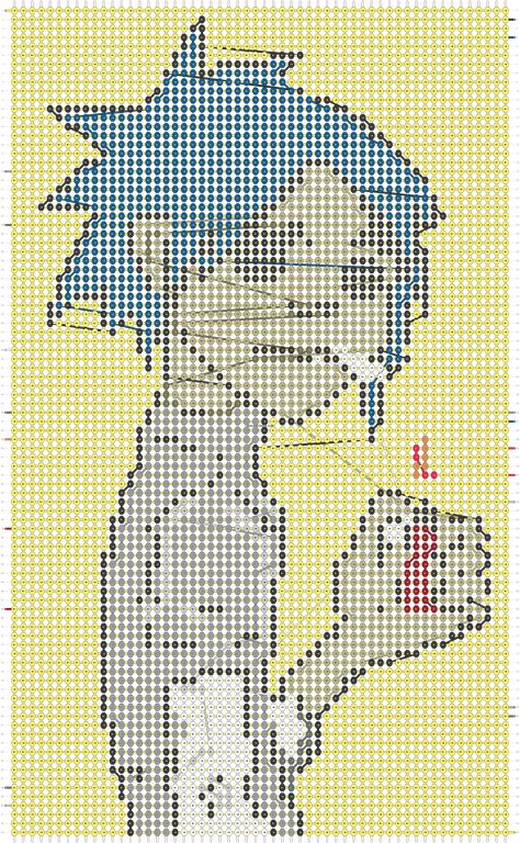 Alpha pattern #43314 | BraceletBook Gorillaz Alpha Pattern, Gorillaz 2d, Cartoons Band, 2d Cartoon, Alpha Pattern, Alpha Patterns, Gorillaz, Friendship Bracelet Patterns, Friendship Bracelet