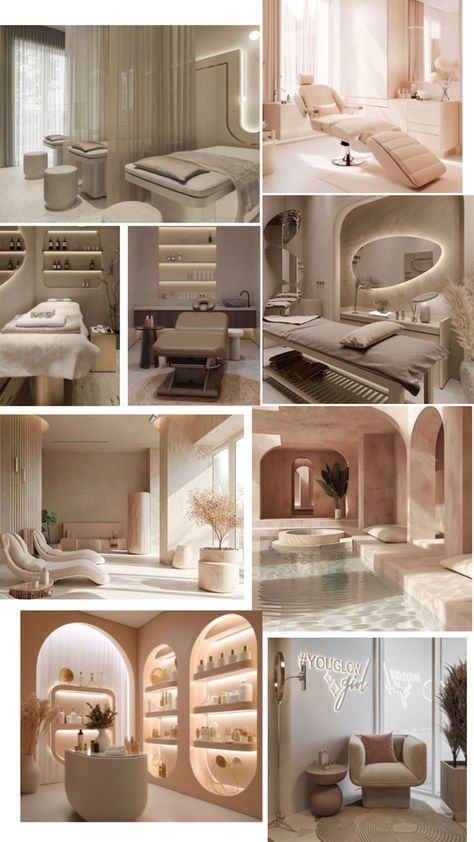 Bougie luxury spa boho interior design beige decor esthetic boho estheticians lobby beauty spa Boho Style Interior Design, Boho Style Interior, Beauty Salon Decor, Boho Beauty, Salon Design, Salon Decor, Beauty Spa, Beauty Salon, Boho Style