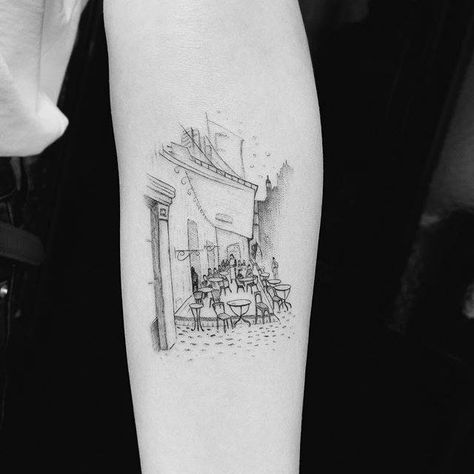 Van Gogh Tatuaje, Location Tattoo, Van Gogh Tattoo, Night Tattoo, Terrace At Night, History Tattoos, Little Tattoos, Skin Art, Piercing Tattoo