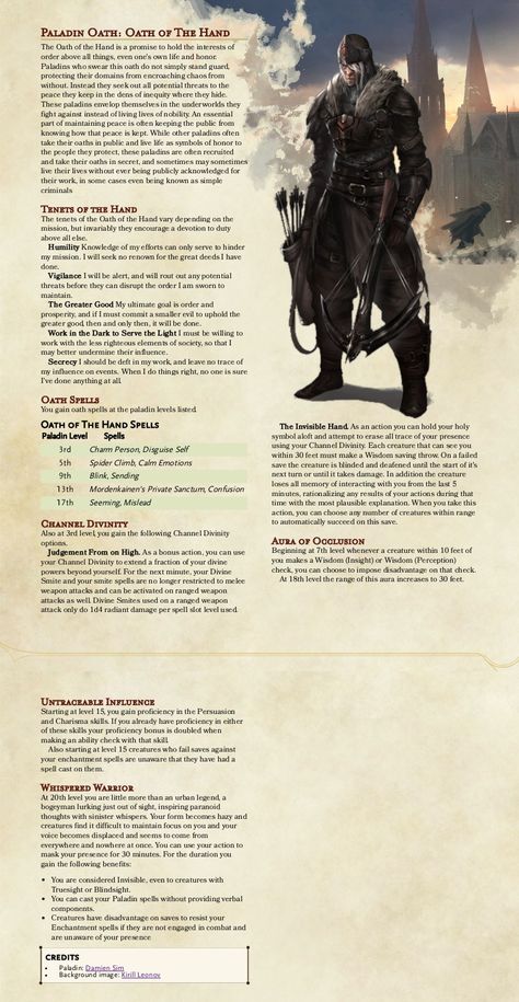 Dnd Archetypes, Paladin Oath, Homebrew Classes, Dnd Paladin, Character Classes, Dungeons And Dragons Rules, Dnd Character Sheet, Dnd Homebrew, D D Classes