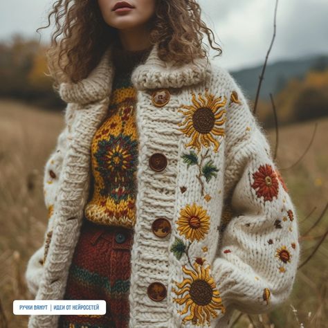 Earthy Outfits, Diy Fashion Clothing, Diy Embroidery, Knit Outfit, Knitting Inspiration, Cute Crochet, Crochet Crafts, Diy Crochet, Crochet Designs