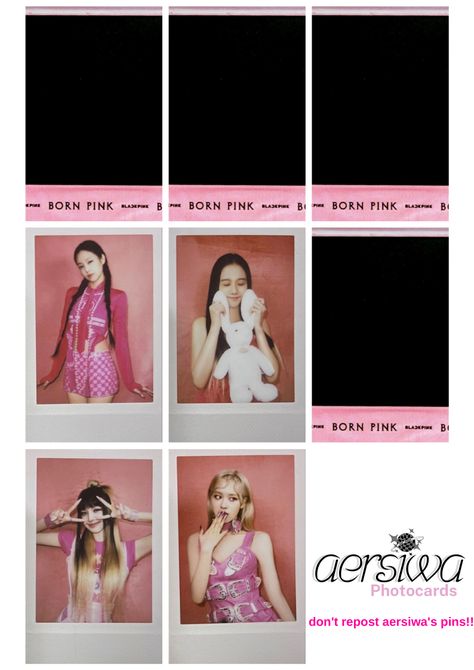 DO NOT REPOST Pink Polaroid Template, Born Pink Polaroid, Pink Polaroid, Pc Template, Printable Wall Collage, Polaroid Template, Blackpink Born Pink, Kpop Diy, Kpop Photocard