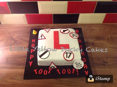 Learner Driver Cake. Learner Driver Cake, 17th Birthday Cake, Garden Birthday Cake, Learner Driver, Learners Licence, 17 Birthday Cake, 17 Birthday, Garden Birthday, 17th Birthday