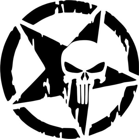 Punisher Stickers, Punisher Skull Decal, The Punisher Skull, Skull Stencil, Jeep Decals, Skull Decal, Punisher Skull, Star Vinyl, Star Decals