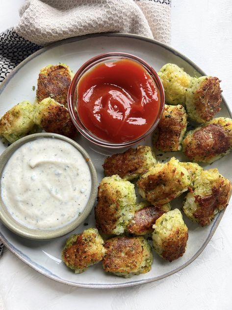 Broccoli & Cheddar Potato Tots — Sammi Brondo | NYC based Registered Dietitian Nutritionist Broccoli Cheddar Potato, Sammi Brondo, Broccoli And Cheddar, Dips Recipes, Potato Tots, National Nutrition Month, Cheddar Potatoes, Delicious Dips, Cheese Potato