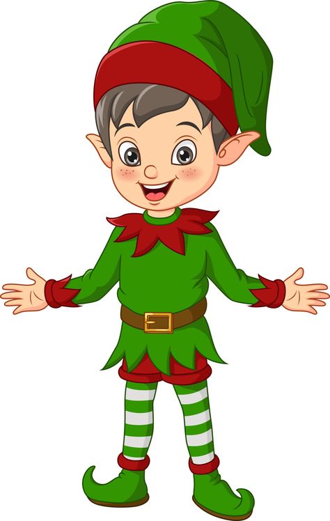 Christmas Present Vector, Elf Images, Elf Cartoon, Imprimibles Baby Shower, Elf Clipart, Elf Drawings, Christmas Elf Costume, Elf Shoes, Xmas Elf