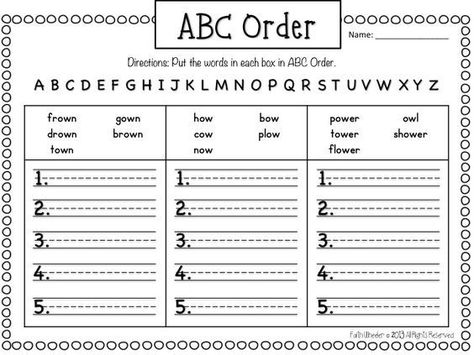 1st Grade Fantabulous: ABC Order Word Work Worksheets, Alphabetical Order Worksheets, 1st Grade Spelling, Abc Order Worksheet, First Grade Words, Dictionary Skills, Abc Worksheets, 1st Grade Writing, Grade Spelling