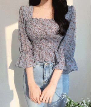 Chiffon Dress Pattern, Fashion Top Outfits, Trendy Fashion Tops, Korean Fashion Dress, Korean Girl Fashion, Fashionista Clothes, Causual Outfits, Chiffon Shirt, Girls Fashion Clothes