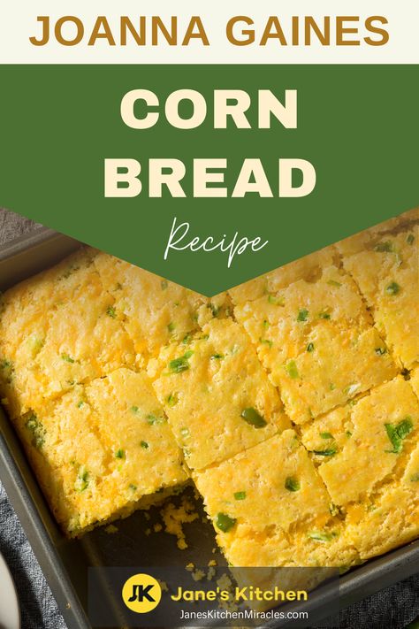 Golden slice of cornbread on a plate Joanna Gaines Cornbread Recipe, Joanne Gaines, Mexican Cornbread, Honey Cornbread, Chili And Cornbread, Cornbread Recipe, Hamburger Meat, Corn Bread Recipe, Food Website