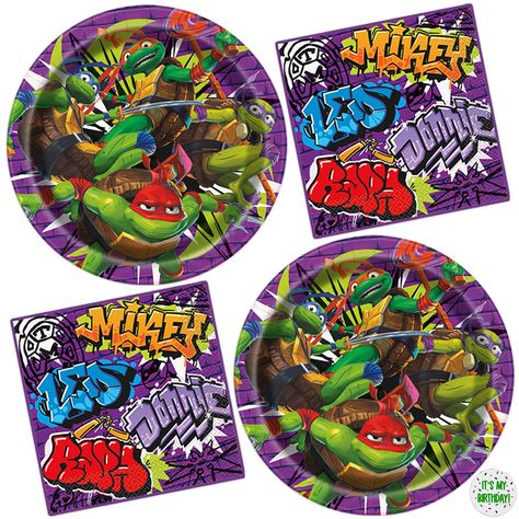 PRICES MAY VARY. JOIN Leonardo, Raphael, Donatello, and Michaelangelo in throwing your child a fun birthday party with this set of Ninja Turtle birthday party supplies! INCLUDES: This set includes enough TMNT Teenage Mutant Ninja Turtles party supplies to host a party of 16 guests: 16 9" paper plates, 16 paper napkins, and 1 It's My Birthday! sticker. TABLEWARE: All Teenage Mutant Ninja Turtles movie plates and napkins are made from high quality heavy duty paper. They're sturdy enough to be used Ninja Turtle Birthday Decorations, Turtle Birthday Decorations, Teenage Mutant Ninja Turtle Party, Ninja Turtle Birthday Party, Turtle Birthday Party, Ninja Turtles Party, Teenage Mutant Ninja Turtles Birthday, Mutant Ninja Turtles Party, Teenage Mutant Ninja Turtles Movie