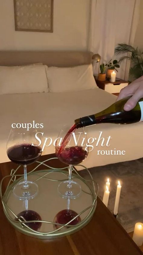 Couples Spa Night, Spa Night At Home, Couple Spa, Couple Content, Romantic Home Dates, Indoor Date Ideas, Romantic Room Surprise, Romantic Dinner Decoration, Couples Spa