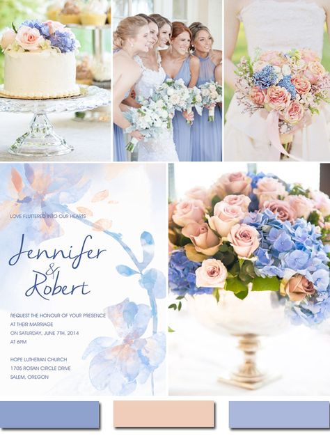 Periwinkle Wedding, Blue And Blush Wedding, Popular Wedding Colors, Wedding Color Scheme, Pink Invitation, Colour Themes, Wedding Motifs, Themes Wedding, Blue Weddings