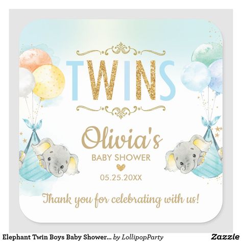 Twin Boy And Girl Baby Shower, Baby Sprinkle Favors, Safari Baby Boy, Zoo Baby Shower, Twin Boys Baby Shower, Elephant Baby Shower Favors, Elephant Baby Shower Boy, Twin Baby Boys, Animal Baby Shower Theme