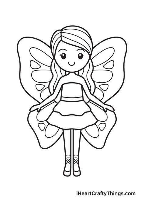 Fairy’s Drawing, Cute Drawings Simple Step By Step, How To Draw Fairies Step By Step Easy, Easy To Draw Fairy, How To Draw A Fairy Easy, Fairy Drawing Ideas Easy, How To Draw Fairy, Fairy Princess Drawing, How To Draw A Fairy Step By Step