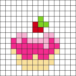 Mini Strawberry Shortcake Perler Bead Pattern | Bead Sprites | Food Fuse Bead Patterns Small Kandi Patterns, Perler Bead Strawberry, Mini Strawberry Shortcake, Kitty Crafts, Duplicate Stitch, Cool Minecraft Creations, Hello Kitty Crafts, Fuse Bead Patterns, Pattern Maker