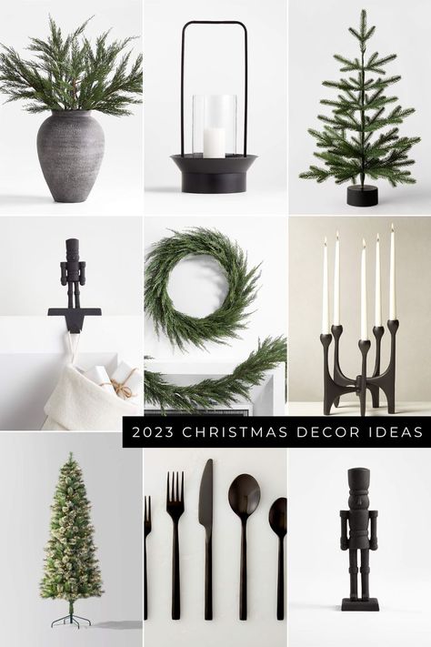 2023 Christmas Decor Ideas Evergreen Color Palette, Neutral Holiday Decor, Creative Tile, Vintage Sled, Christmas Color Palette, Wooden Advent Calendar, Minimalist Christmas Decor, Neutral Christmas Decor, Minimalist Christmas Tree