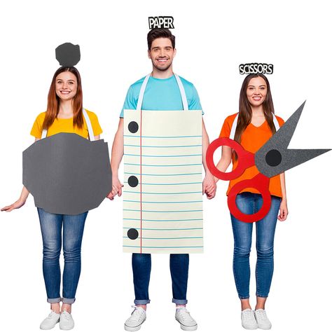 PRICES MAY VARY. Ample to Use and Share: you will receive the rock, paper, scissors shaped outfit and 3 pieces of corresponding word hairbands in the package, which are sufficient for you to use, and meet your various decoration needs Firm and Stable: utilizing felt as the material, our family Halloween costume is reliable and smooth, with the elastic band, comfortable to touch and wear, not easy to fade, break or deform; The hairband is made of plastic and felt, which can give you a nice usage Scissors Costume, Rock Paper Scissors Costume, The Office Costumes, Paper Headband, Best Group Costumes, Paper Costume, Rock Costume, Office Halloween Costumes, Halloween Party Outfit