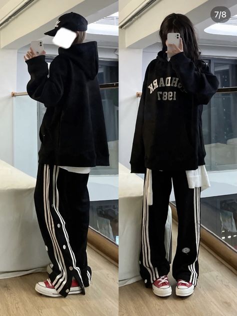 Adidas Korean Outfit, Kpop Style Winter Streetwear Sweatshirt, Adidas Urban Streetwear Sweatshirt, Tomboy Clothes, Streetwear Lifestyle, Design Makeup, Random Outfits, Unisex Clothes, Clothing Summer