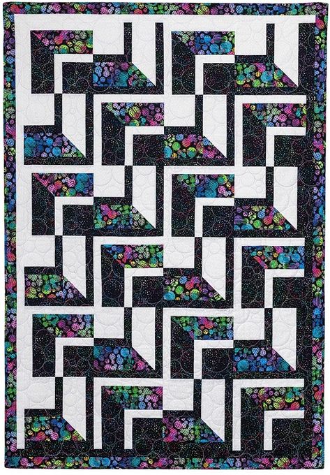 Go Bold With 3-Yard Quilts Book by Fran Morgan Fabric Cafe- Quilt in a Day Patterns 3 Yard Quilts, Black And White Quilt, Black And White Quilts, Quilting Designs Patterns, Quilt In A Day, Scrappy Quilt Patterns, Picture Quilts, Easy Quilt Patterns, Patchwork Quilt Patterns