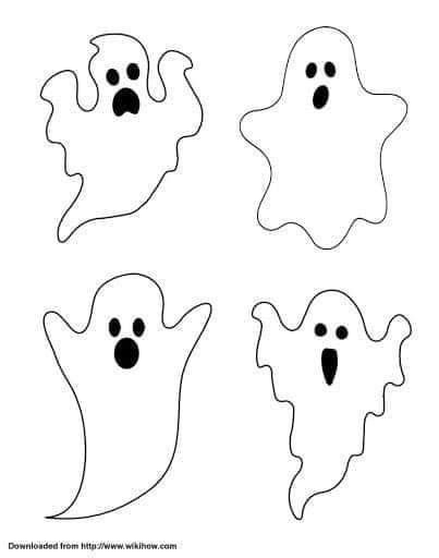 Draw A Ghost, Veselý Halloween, Halloween Girlande, Moldes Halloween, Cartoon Ghost, Halloween Crafts Preschool, Ghost Drawing, Halloween Fest, Homemade Halloween Decorations