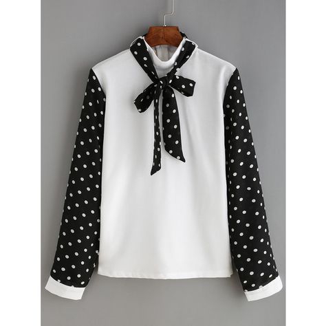 Tie Neck Polka Dot White Blouse ($13) ❤ liked on Polyvore featuring tops, blouses, black and white, polka dot blouse, white tie neck blouse, white and black polka dot blouse, long sleeve tie neck blouse and black white blouse Celebrity Style Icons, White Long Sleeve Blouse, Tie Neck Blouse, Black And White Tops, Black And White Blouse, Polka Dot Blouse, Blouse White, White Tie, Blouse Black