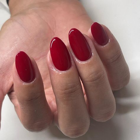 Cool Toned Red Nails, Cool Tone Red Nails, Dip Red Nails, Red Nails Plain, Red Nails Brown Skin, Plain Red Nails, Red Nail Design, Red Matte Nails, Watermelon Nail Art